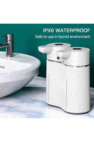 Anjiexun Ticari Veya Ev İçin Duvara Monte Otomatik Sabunluk Beyaz