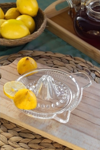 Akyüz Home Cam Limon Narenciye Portakal Sıkacağı Limonluk 14 Cm Şeffaf