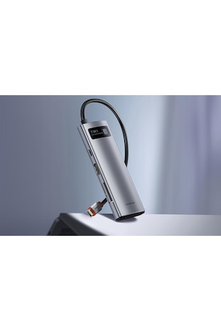 Baseus 100w 7in1 Çevirici Çoğaltıcı Adaptör, 3x Usb, 1x Type C, 1x 60hz Hdmı, 1x Tf-sd Girişli Hub