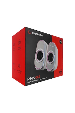 Rampage Rms-x3 2.0 6w Bluetooth Özellikli Beyaz Multimedia Rgb Işıklı Gaming Usb Speaker Kdo