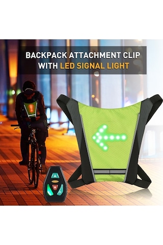 Didadodo Led Dönüş Sinyali Bisiklet Çantası, Usb Şarj Edilebilir, Yansıtıcı Sırt Çantası, Bağlantı Klipsi, Uzaktan Kumandalı Altın