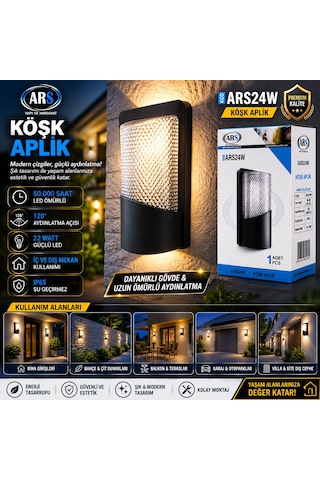 Ip66 50.000 Saat Led Ömrü 22w Köşk Led Aplik Duvar Lambası Ars-348955 Çok Renkli