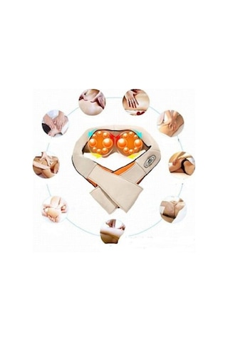 Max Life Ovmalı Isıtmalı Masaj Aleti Boyun Bel Omuz Sırt Masaj Yastığı Krem