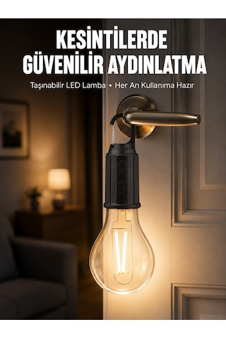 Şarjlı Aydınlatma Ampul Tasarımlı Ambians Işık Askılı Kamp Lambası Tkdytgs8d5dgcys27lg