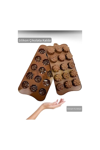 Jet's Home Karışık Kurabiye Desen C İkolata Kalıbı Bpa Free Buz Kalıbı Silikon Tatlı Kalıbı Yapıs Maz Kalıp Kahverengi