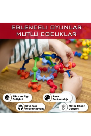 Vantuzlu Vakum Molekül 25 Parça Eğitici Oyuncak