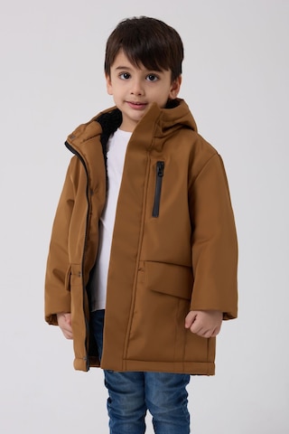 Freemen Erkek Çocuk Taba Kürklü Su Ve Rüzgar Geçirmez Kapüşonlu 3 Kışlık Mont Taba