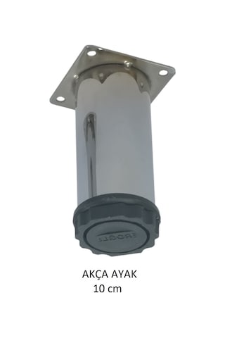 Akça Ayak, Baza, Yatak, Koltuk, Kanepe, Masa, Puf, Sehpa Tv Ünitesi Ayarlanabilir Metal Ayak 10 Cm Krom