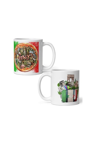 İtalya Kupa Bardak 2 Adet Seyahat Hatıra Italy Mug