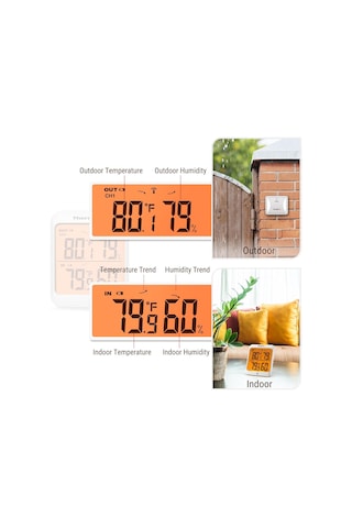 Thermopro Tp63c İç Ve Dış Mekan Sensörlü Dijital Sıcaklık Ve Nem Ölçer