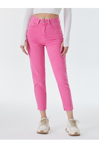 Mom Regular Fit Kadın Pantolon Pembe