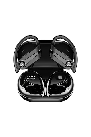 Ximistore9 Q63-3 Siyah Spor Kulaklık: Kablosuz Bluetooth, Su Geçirmez, Gürültü Engelleme, Kulak Arkası Tasarımı, Koşu İçin 10"