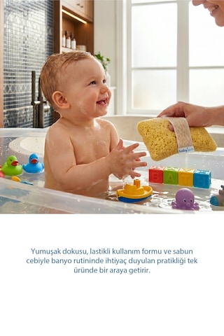 Babyjem Soft Lastikli Bebek Yıkama Banyo Süngeri