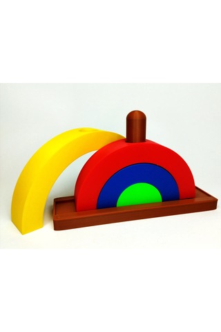 Meydora Montessori Gökkuşağı Dizme Oyuncağı Renk Eşleştirme Ve Sıralama Eğitici Oyuncak 3+ Yaş