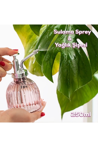 Perotti 15731 Pembe Vintage Cam Bitki Sulama Şişesi Sprey Şişe