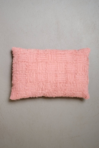 Peraluna Foam Pıllow Şifon Şerit Triko Yastık Kılıfı 60x40 Cm Pudra - Pudra