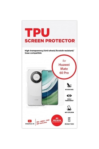 Huawei Mate 60 Pro Ön, Arka Ve Yan 360 Derece Tam Kaplama Tpu Film