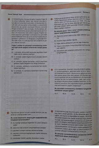 2026 KPSS ÖSYM Arşivi Çıkmış Soru Karma Genel Yetenek Genel Kültür D. Çözümlü Deneme 10/3.Kitapçık
