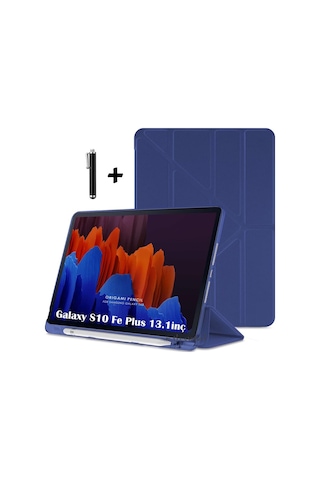 Galaxy Uyumlu Tab S10 Fe Plus 13.1 İnç Kılıf Yumuşak Kalem Bölmeli Trifolding + Kalem X620