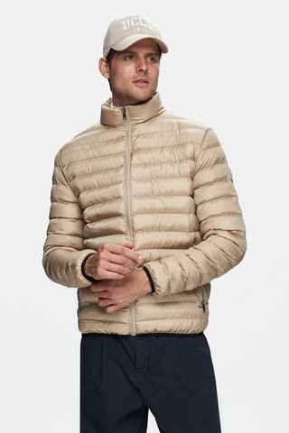 Ucla Northwın Koyu Bej Fermuarlı Ve Cepli Polyester Standard Fit Erkek Mont-Koyu Bej