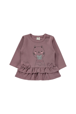 Civil Baby Kedi Baskılı 6-18 Ay Takım - Kahve