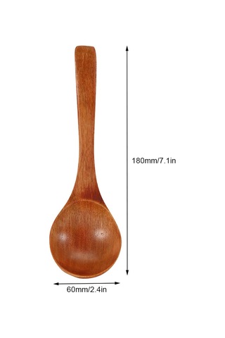 Yuntech01 Doğal Ahşap Ocaak Kaşığı - Uzun Saplı, Isı Dayanıklı, Sağlıklı Ve Dayanıklı Kahverengi