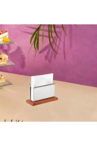 Homyl Peçetelik Paslanmaz Çelik Kağıt Tutucu Tezgah Yemek Gümüş