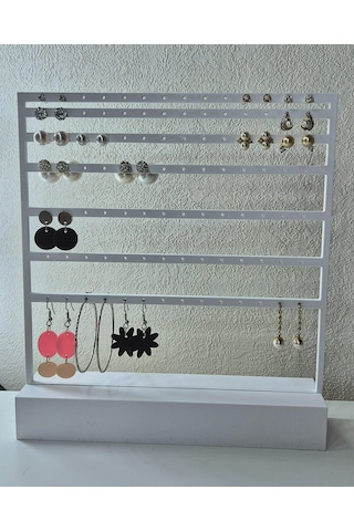 3d Baskı Küpe Standı - Küpe Organizeri, Çok Katlı Takı Standı Ve Aksesuar Düzenleyici Beyaz