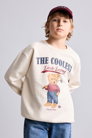 Defacto Oversize Bisiklet Yaka Ayıcık Figürlü Baskılı Uzun Kollu Sweatshirt Erkek Çocuk I3298a826wnbg734 Bej-bg734