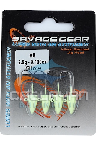 Savage Gear Lrf Micro Sandeel Jigghead 1,5G -8 4Pcs Glow Suni Yem (375199139)
