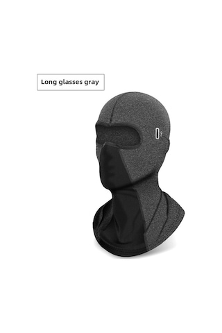 Hangfox Motosiklet Yazlık Kuvvetli Güneş Koruyucu Buz İpi Yelek, Nemi Emici, Konforlu, Gözlük Delikli Gri Uzun Tip, Evrensel Beden Diğer