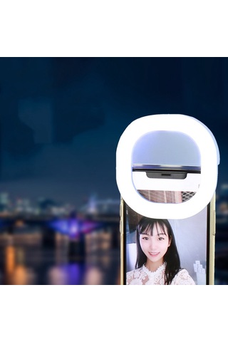 Geeksen "usb Şarjlı 3 Işık Modlu Klipsli Selfie Halka Lambası - Telefon & Kamera İçin Taşınabilir Aydınlatma"