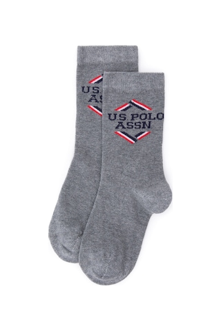 U.s. Polo Assn. Erkek Çocuk Gri Melanj Çorap Soket 50299267-vr086 Gri Melanj