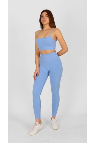 Nature The Brand Ntb Yüksek Bel Dikişsiz Kalça Toparlayıcı Spor Tayt,fitness, Yoga, Pilates, Antrenman, Seamless Mavi