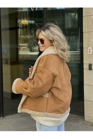 Sonbahar Ve Kış Kadın Retro Ceketleri Beyaz