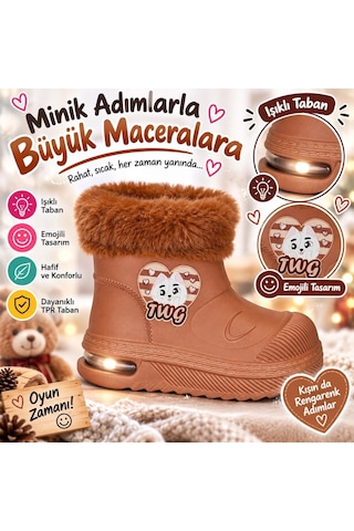 Look Life Su Geçirmez Çocuk Yağmur Botu 525 Kahverengi