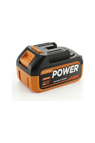 Auhma Ahv-21 18.5v 3.0ah Li-ıon Şarjlı Batarya Type-c Şarj Girişli, Led Göstergeli Yedek Süpürge A Turuncu