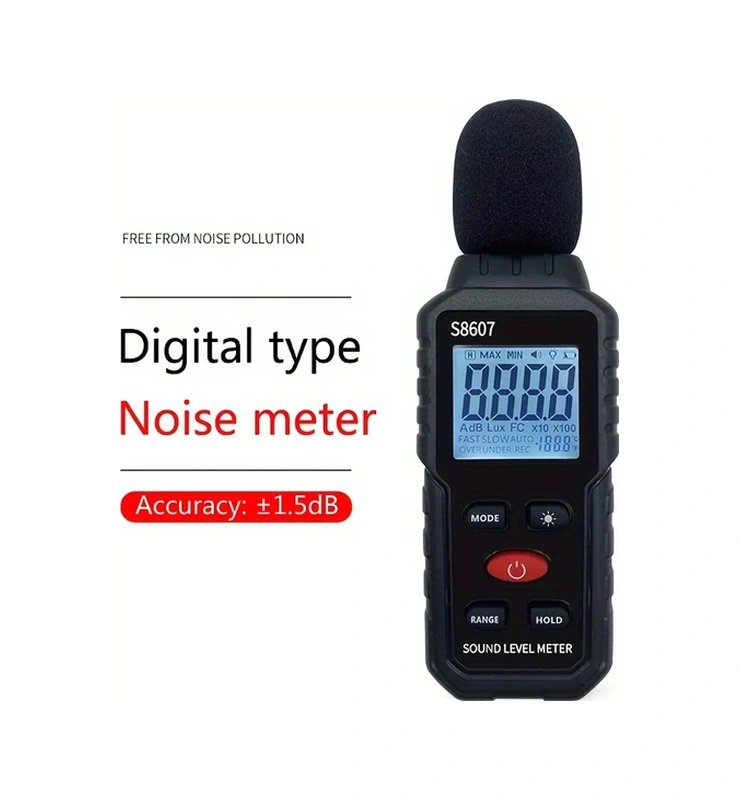 Willowhaven Siyah 30-130db Hassas A Ağırlıklı Dijital Gürültü Ölçer Işık Ekranlı