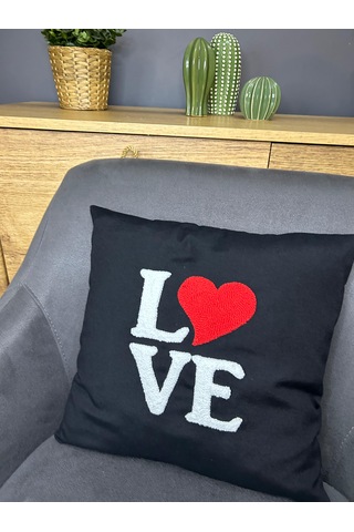 Love Punch İşlemeli Kırlent Kılıfı Tekli 40 40