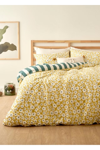 Bella Maison Naomi Pamuklu Çift Kişilik Nevresim Takımı Sarı 200x220 Cm Sarı