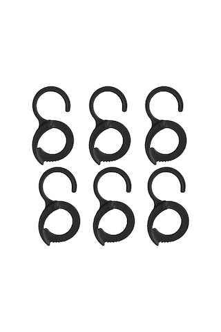 Qingmipy 6 Adet S Şekilli Siyah Plastik Cephe Askısı - 5.5 Cm Genişlikli Giysi Asma Hook