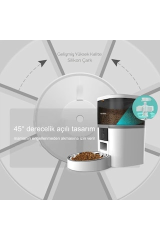 Ovıoo QQ005 Kameralı Wifi Paslanmaz Kase Kedi Köpek Besleyici 6 L