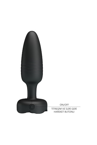 Lilitu Shop Usb'den Manyetik Şarjlı 10 Farklı Titreşimli İleri Geri Hareketli 5 Led Işıklı Silikon Anal Plug - Tarion