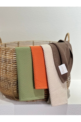 Plumehome 4 Lü Renkli El Havlusu Seti 30x50 Cm %100 Pamuk, Çeyizlik, Misafir, Mutfak, Hediyelik Çokrenkli