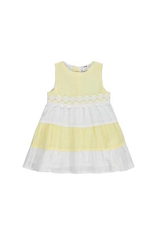 Civil Baby Renkli Roba Dantelli 6-18 Ay Elbise - Sarı