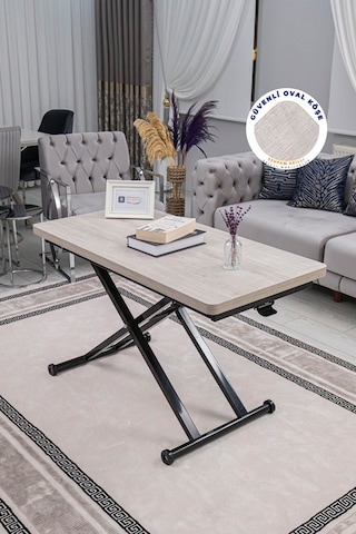 Home Üst Tabla Mdf Lizbon Oval Köşe Alt Ayak Siyah