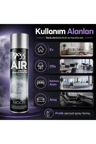 Air Moon 600 Ml Geniş Alan Koku Giderici Sprey Ev, Ofis Ve Araç Kokusu 1