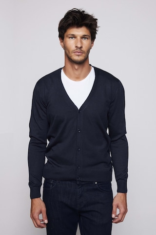 Tudors Slim Fit Dar Kesim Düğmeli Düz Tüylenmeyen Yumuşak Dokulu Lacivert Erkek Hırka-28771-lacivert Lacivert