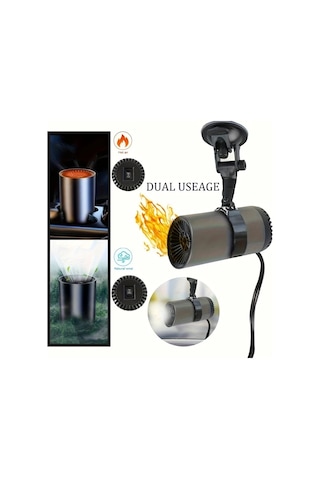 Elmpaly Siyah 12v 2'si 1 Arada Araç Isıtıcı Ve Buz Çözücü Emme Başlıklı 180 Derece Dönebilir
