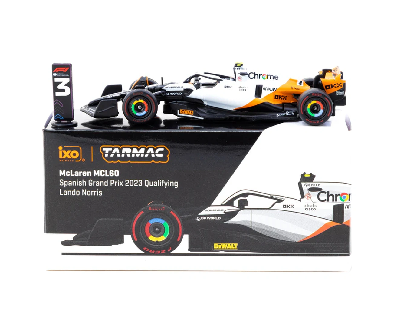 Tarmac Works X İxo Models 1/64 Mclaren Mcl60 Spanish Grand Prix 2023 Qualifying 4 Lando Norris - Glo Çok Renkli